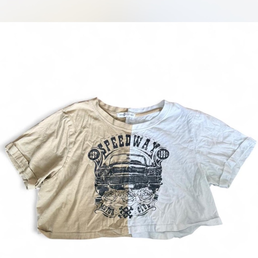 Two-Tone Cropped T-Shirt